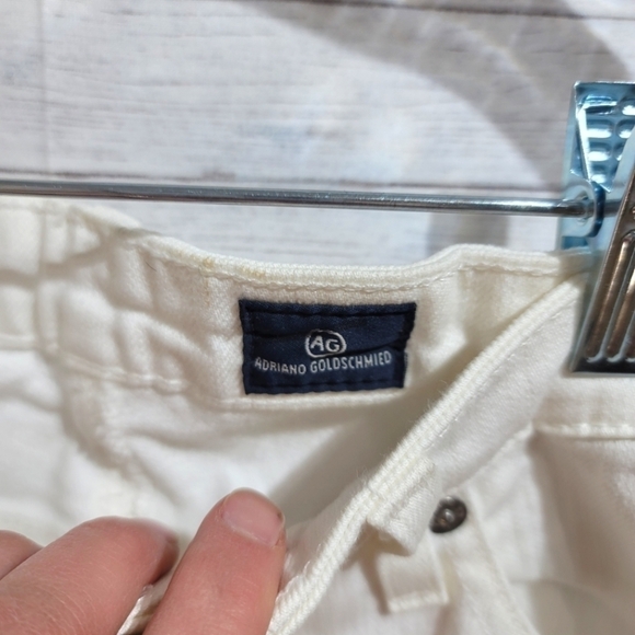 AG ADRIANO GOLDSCHMIED The STLIT CIGARETTE LEG WHITE JEANS, SZ 32 - Picture 3 of 12